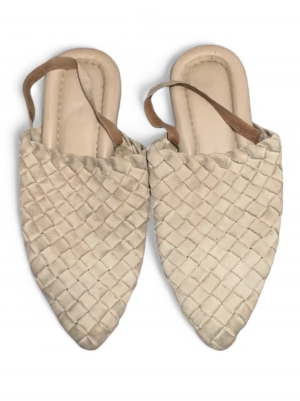 rag & bone Tan Woven Pointed Back-Strap Mules